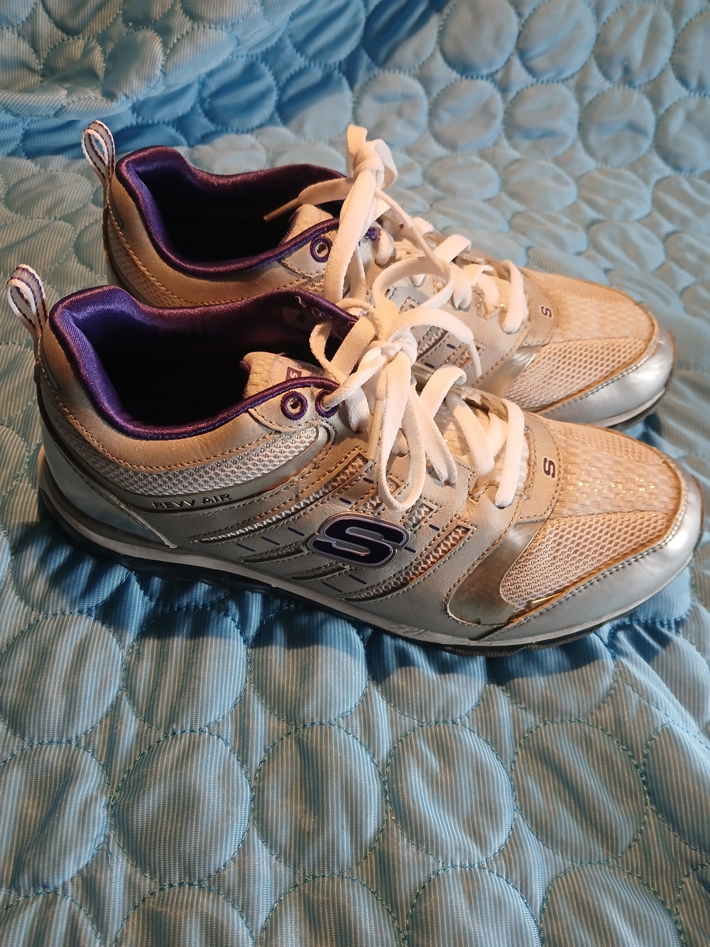 Skechers Silver and Purple Athletic Sneakers